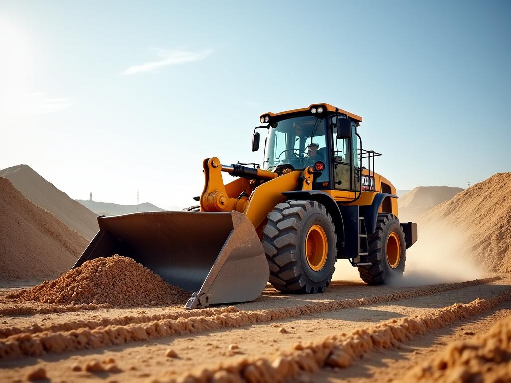 Cargador frontal en construcción