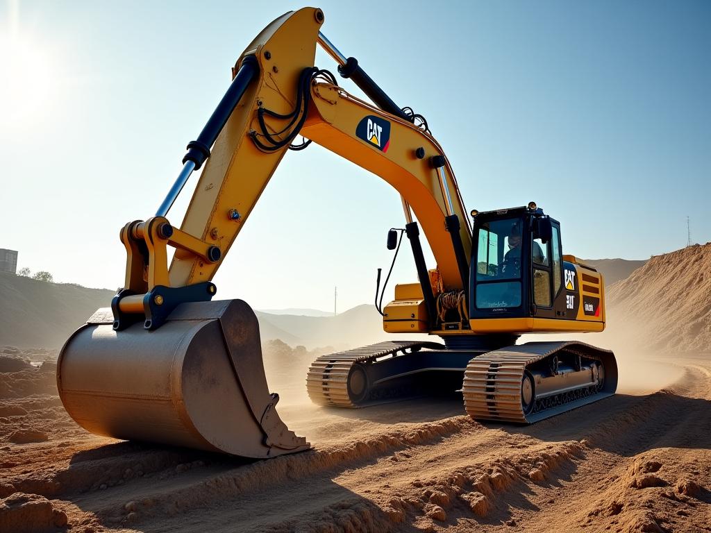 Excavadora en obra de construcción