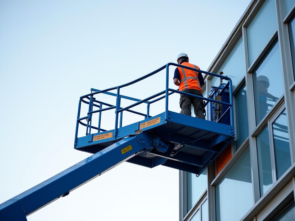 Plataforma elevadora en uso